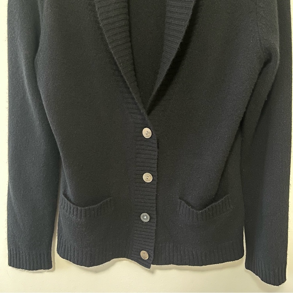 Eddie Bauer Black Shawl Collar Button Front Cardigan - Picture 5 of 9